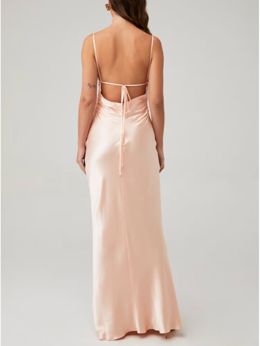 NEW | Shona Joy La Lune Backless Dress | Peach | Size 4 - Picture 2 of 10